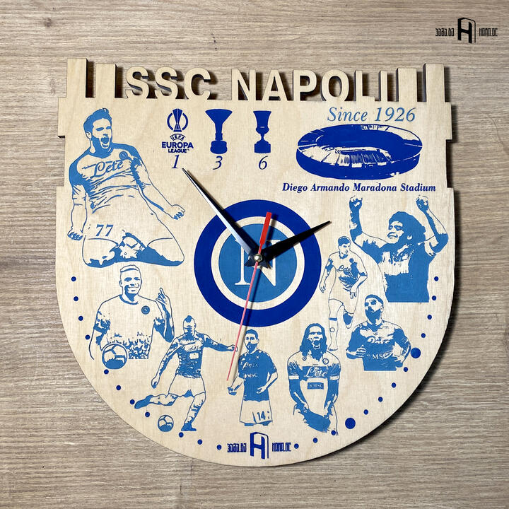SSC Napoli (light wood, blue engravings)