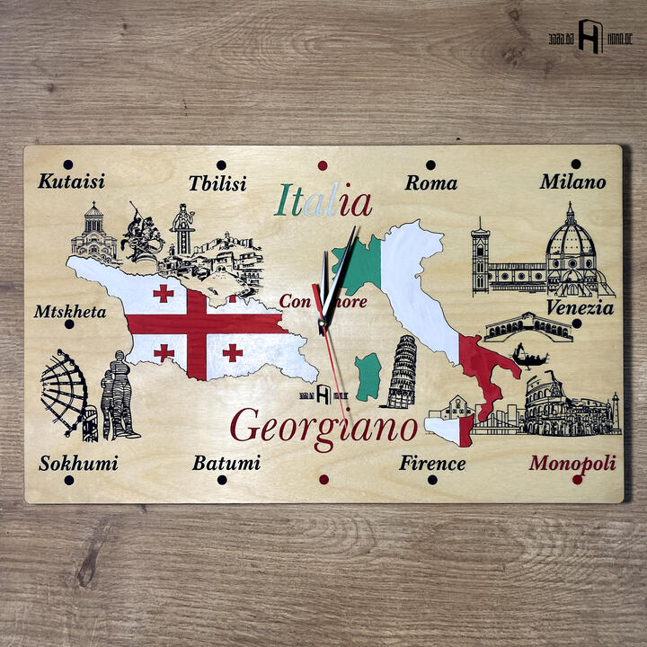 Georgia-Italy (light wood, flag in original colours)