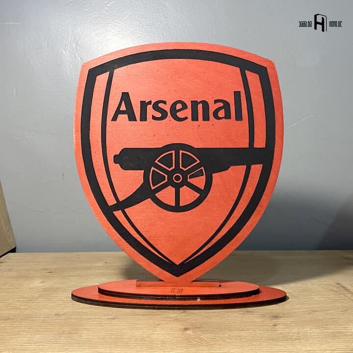 Arsenal logo (red wood)