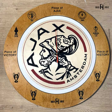 Ajax FC (history, light wood, red engravings)